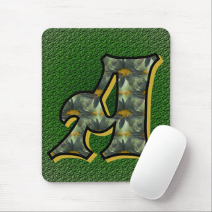 Daisy Monogram Initial A Mouse Pad