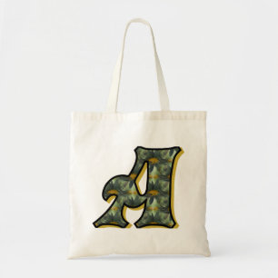 Daisy Monogram Initial A Tote Bag