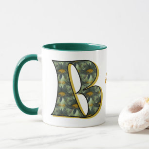 Daisy Monogram Initial B Personalised Mug