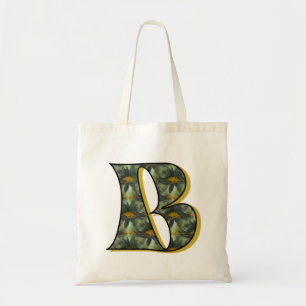 Daisy Monogram Initial B Tote Bag