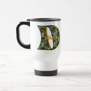 Daisy Monogram Initial D Personalised Travel Mug