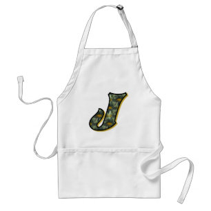 Daisy Monogram Initial J Standard Apron