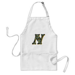 Daisy Monogram Initial N Standard Apron