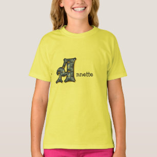 Daisy Monogram Your Name Initial A T-Shirt