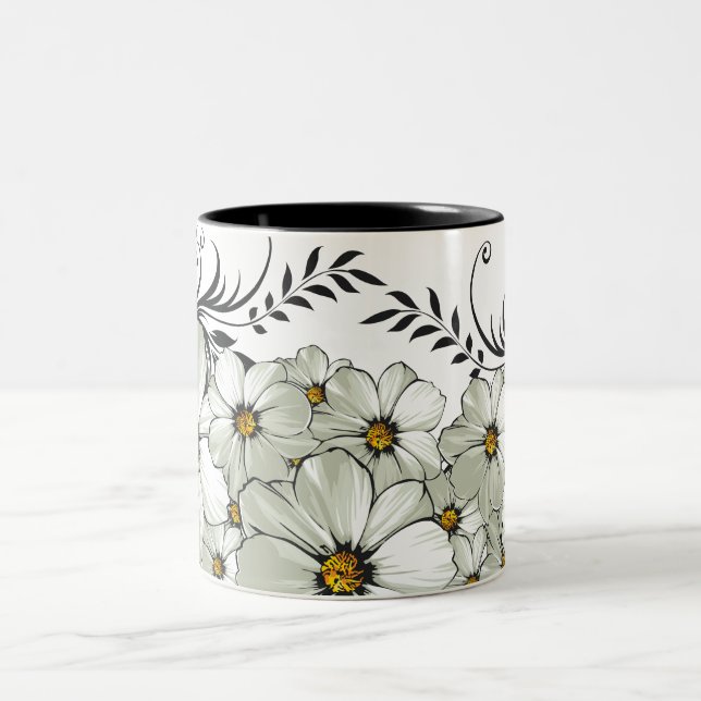 daisy morning Two-Tone coffee mug (Center)