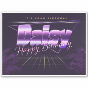 Daisy Name Vorname lila retro Sticker Geburtstag