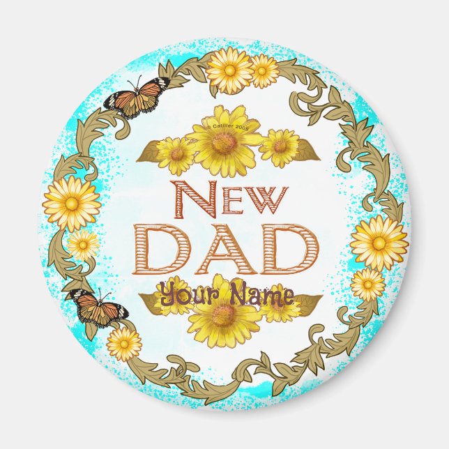 Daisy New Dad  Magnet (Front)