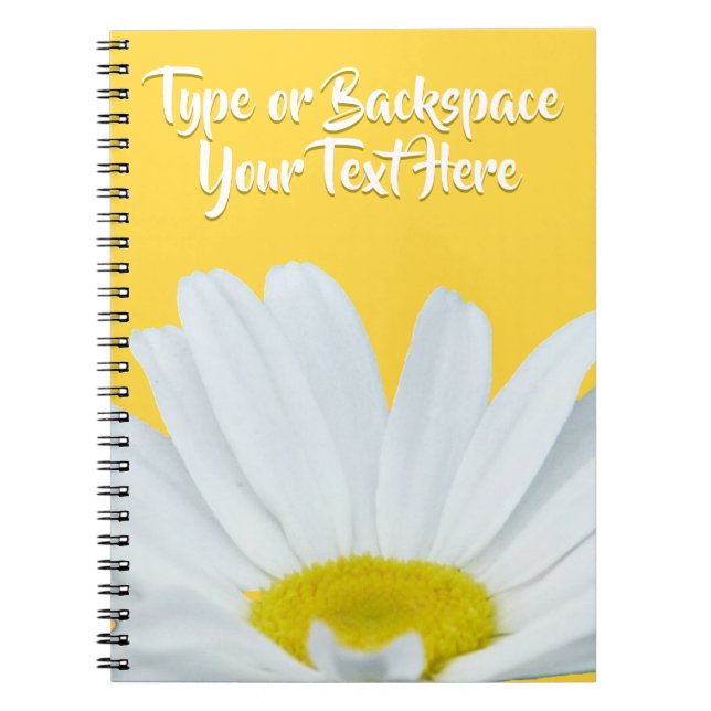 Daisy Notebook Personalised Daisy Flower Journal (Front)