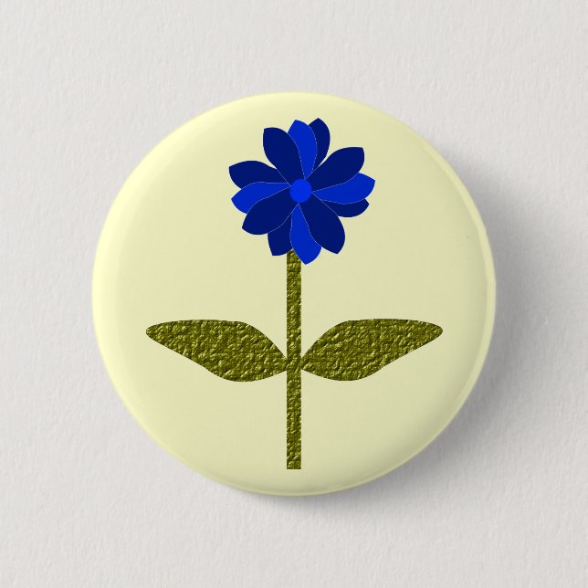 Daisy Ocean Blue Button (Front)