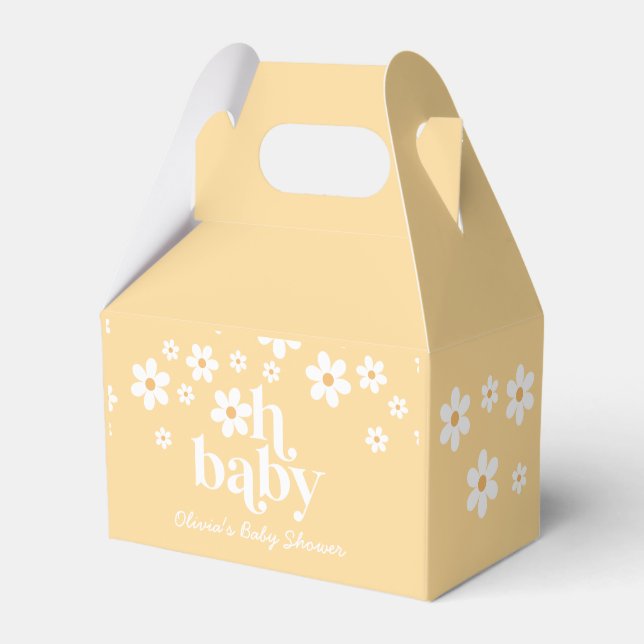 Daisy Oh Baby Retro Baby Shower Favour Box (Front Side)