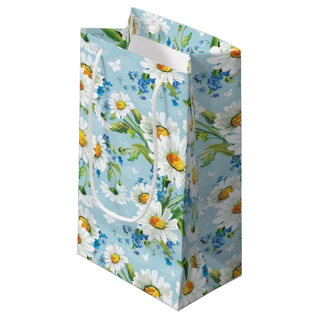 Daisy on Blue Gift Bag (Front Angled)