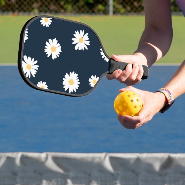 Daisy On Blue Pattern Pickleball Paddle (Insitu)