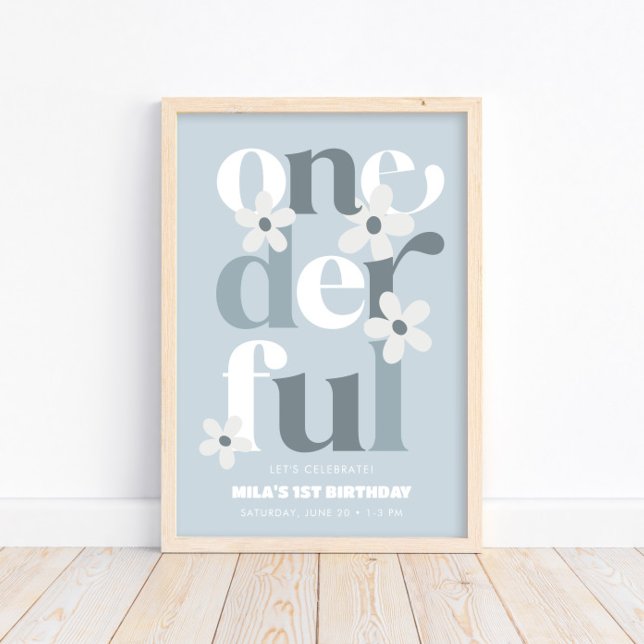 Daisy Onederful Modern Boho 1st Birthday Poster (Creator Uploaded)