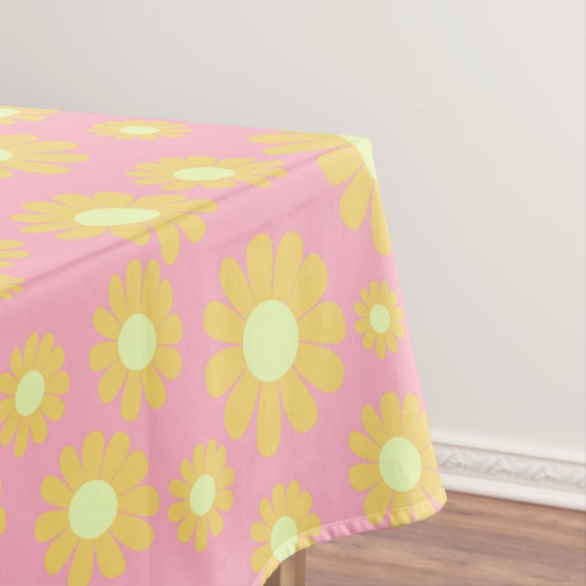 Daisy Orange Peach Tablecloth (In Situ)