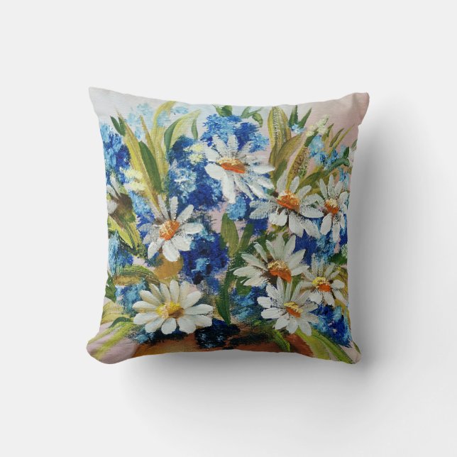 Daisy painting cushion (Front)
