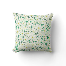Daisy Patch - White daisies on emerald background