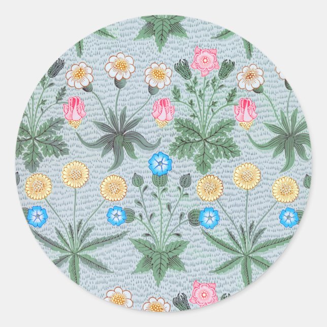 Daisy pattern by William Morris  Classic Round Sticker (Front)