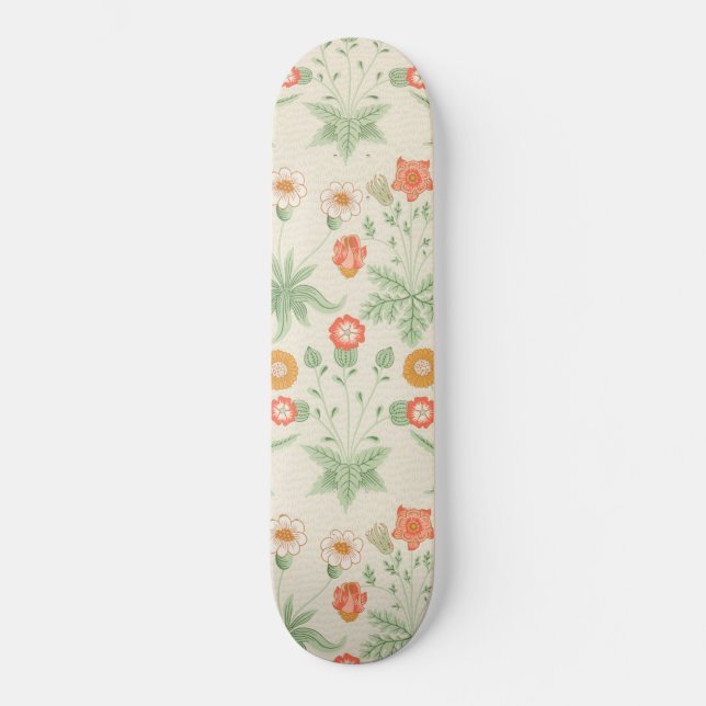 Daisy Pattern (by William Morris) Skateboard (Front)
