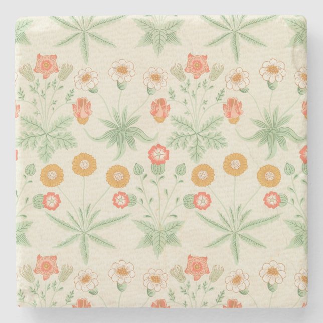 Daisy Pattern (by William Morris) Stone Coaster (Front)