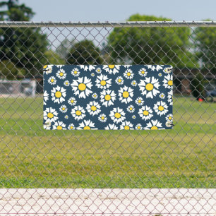 Daisy Pattern, Floral Pattern, White Daisies Banner