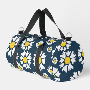 Daisy Pattern, Floral Pattern, White Daisies Duffle Bag