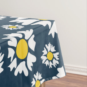 Daisy Pattern, Floral Pattern, White Daisies Tablecloth