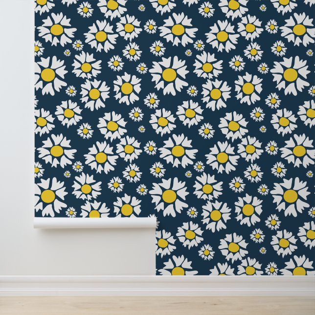 Daisy Pattern, Floral Pattern, White Daisies Wallpaper (Application)