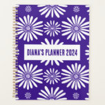 Daisy Pattern Flowers Blooms Floral Purple CUSTOM Planner<br><div class="desc">Hello! I hope you like this original artwork design. Add your own text,  change the colours or fonts to personalise it. Check my shop for more designs. If you'd like something custom please let me know.</div>