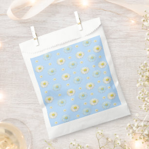 Daisy Pattern on light blue background Favour Bags