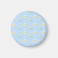 Daisy Pattern on light blue background