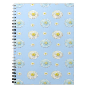 Daisy Pattern on light blue background Notebook