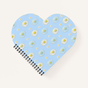 Daisy Pattern on light blue background  Notebook