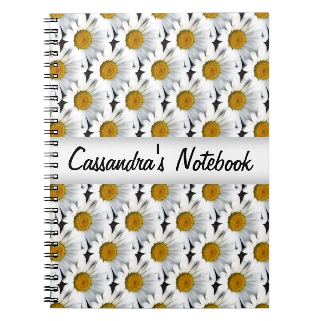 Daisy Pattern Personalised Notebook / Journal (Front)