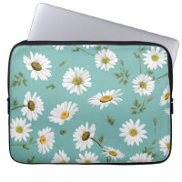 Daisy Pattern, Teal Background