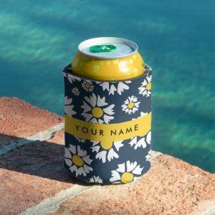 Daisy Pattern, White Daisies, Your Name Can Cooler