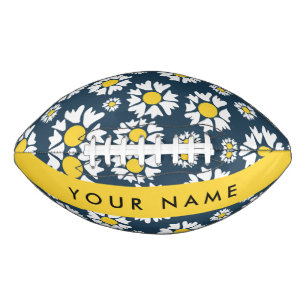 Daisy Pattern, White Daisies, Your Name Football