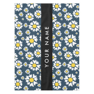 Daisy Pattern, White Daisies, Your Name Tablecloth