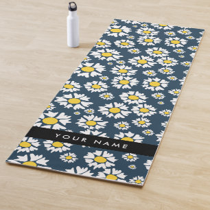 Daisy Pattern, White Daisies, Your Name Yoga Mat