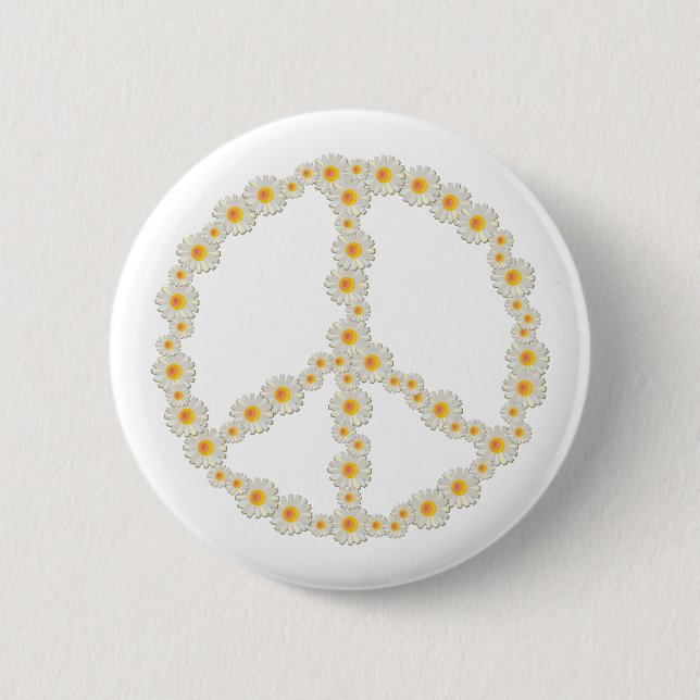 Daisy Peace 6 Cm Round Badge (Front)