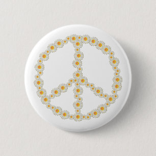 Daisy Peace 6 Cm Round Badge