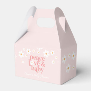 Daisy Peace Love Baby Retro Baby Shower Favour Box
