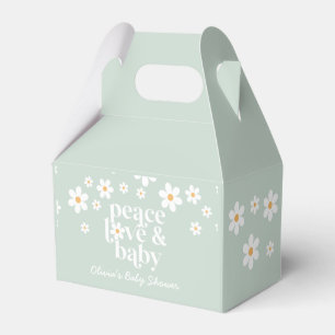 Daisy Peace Love Baby Retro Baby Shower Favour Box