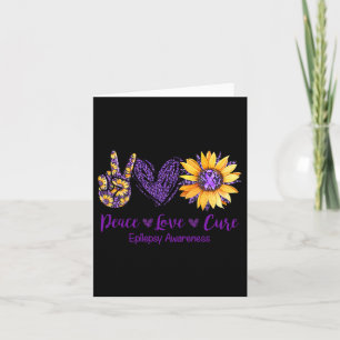 Daisy Peace Love Cure Epilepsy Awareness Purple Ri Card