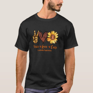 Daisy Peace Love Cure Leukaemia Awareness T-Shirt