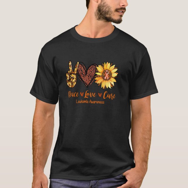 Daisy Peace Love Cure Leukaemia Awareness T-Shirt (Front)
