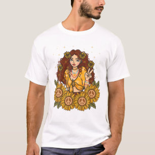 Daisy Peace Sign Hippie Soul T Cute Daisy Lover Gi T-Shirt