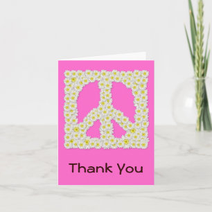 Daisy Peace Sign Thank You Note