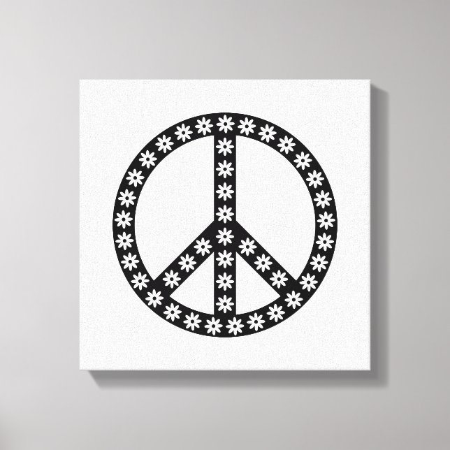 Daisy Peace Symbol Canvas Print (Front)