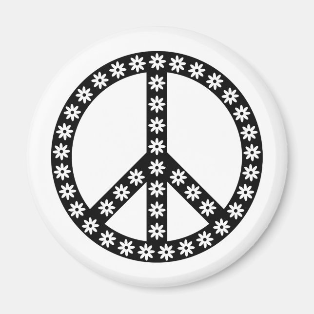 Daisy Peace Symbol Magnet (Front)