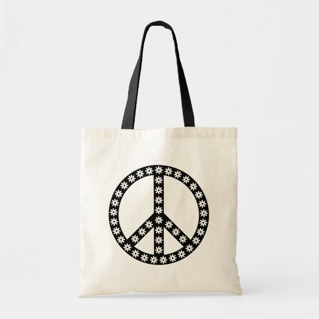 Daisy Peace Symbol Tote Bag (Front)